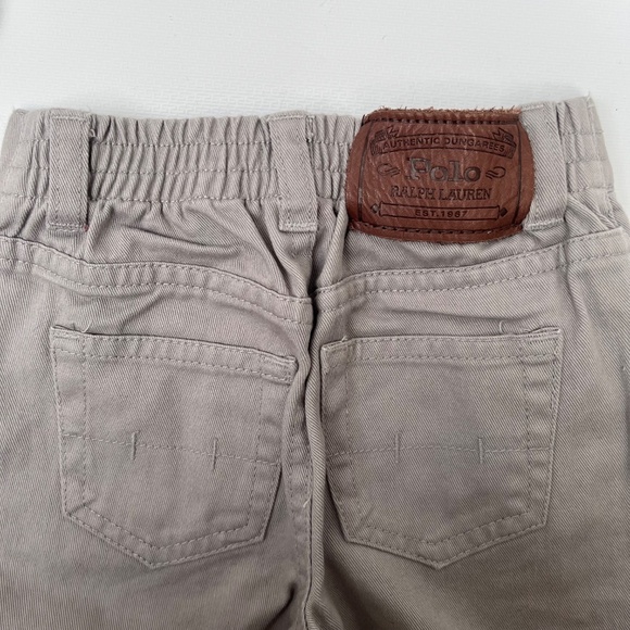 RALPH LAUREN Baby Boy Straight Twill Pant -Classic Gray Pull On Trousers -12M - Picture 6 of 6